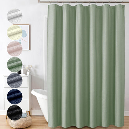 OVZME Berry Cute Shower Curtain, Embossed Textured Fabric Shower Curtain for Bathroom - Soft Cloth & Hotel Spa Luxury, Water Repellent, Machine Washable Shower Curtain, 72X72, Glacier Blue