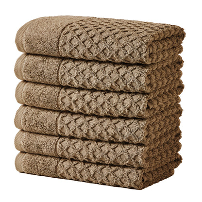 Great Bay Home Bath Towels - 100% Cotton 6 Piece Towel Set - Diamond Waffle Weave - Absorbent, Durable, Quick-Dry Towels for Bathroom (Copper)