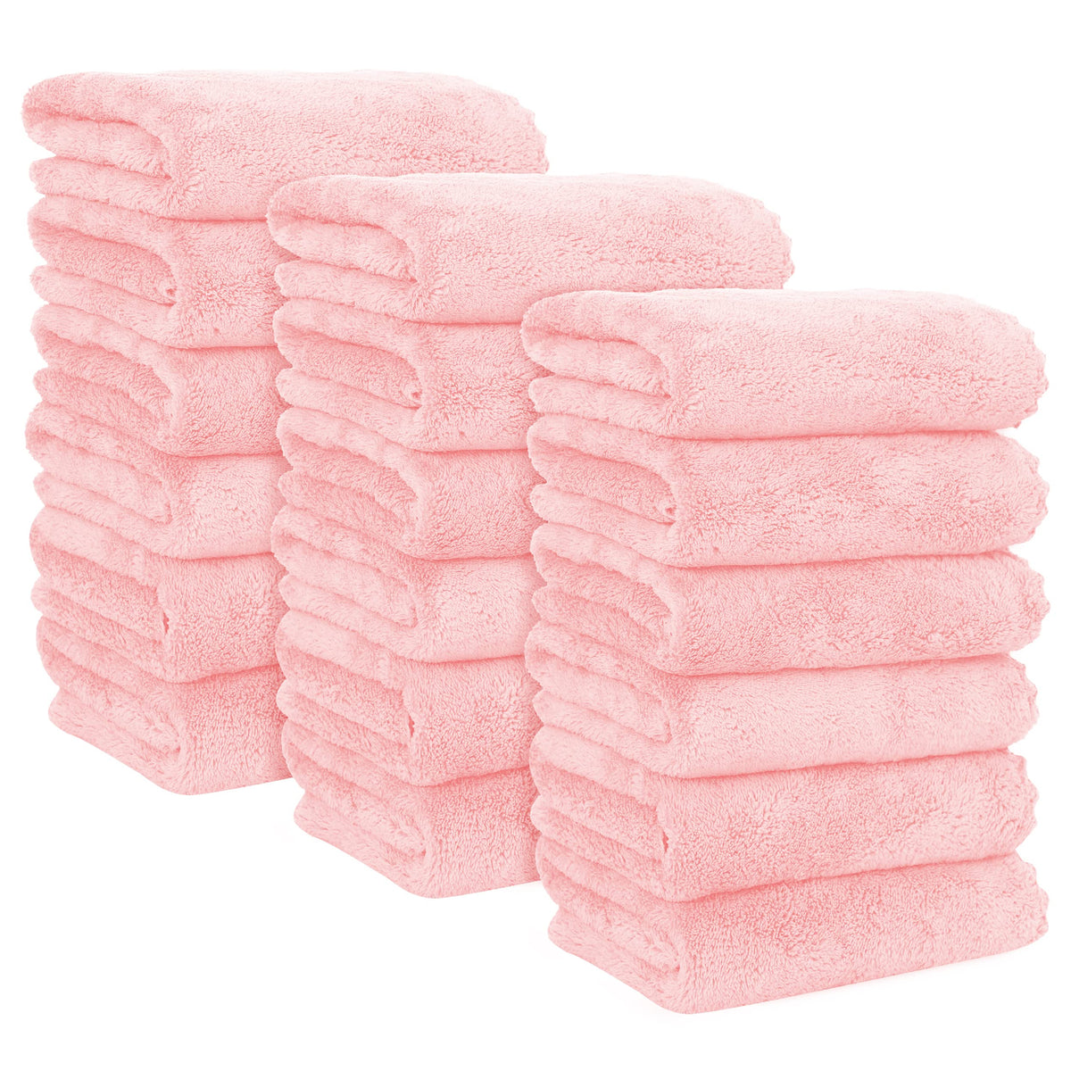 MOONQUEEN 6 Pack Premium Hand Towels - Quick Drying - Microfiber Coral Velvet Highly Absorbent Towels - Multipurpose Use as Hotel, Bathroom, Shower, Spa, Hand Towel 16 x 28 inches (Brown)