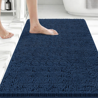 Bcoimo Small Bath Rug Mat,24x17 Chenille High Absorbent Latte Bathroom Mats