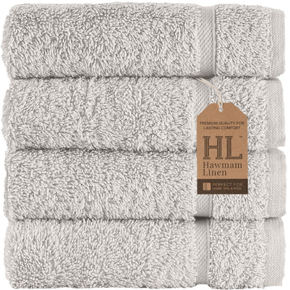 Hawmam Linen Cream 6 Piece Bath Towels Set for Bathroom Original Turkish Cotton Soft, Absorbent and Premium 2 Bath Towels, 2 Hand Towels, 2 Washcloths (Sea Salt)