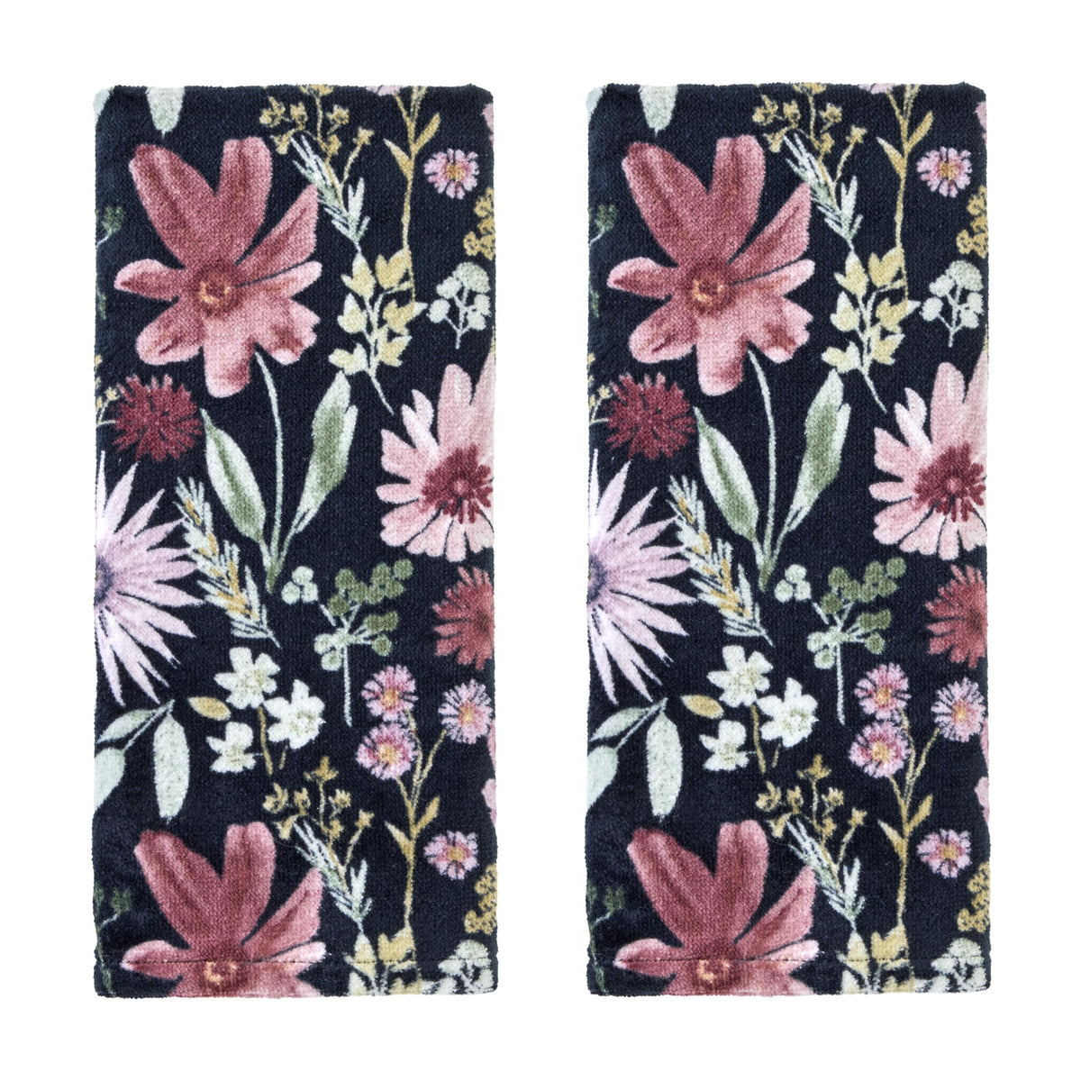 SKL Home Floral Hand Towel Set-2pc, 100% Cotton Jacquard, Gray