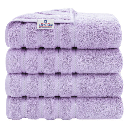 American Soft Linen 100% Cotton Luxury Turkish Towels, 4 PC Bath Towel Set
