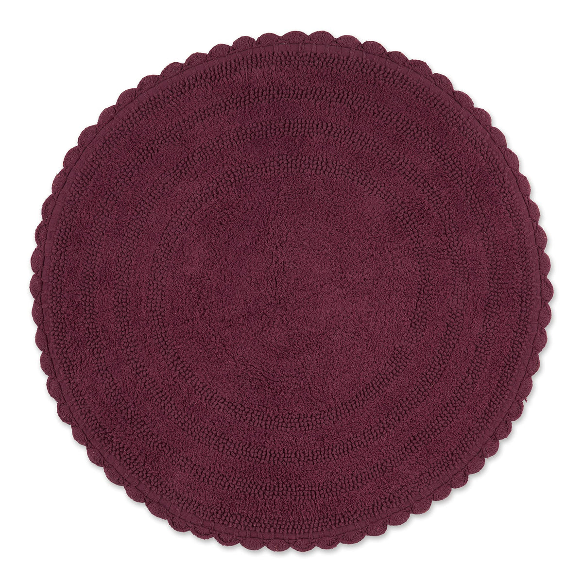 DII Crochet Collection Reversible Bath Mat, Small Oval, 17x24, Dark Green