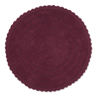 DII Crochet Collection Reversible Bath Mat, Small Oval, 17x24, Dark Green