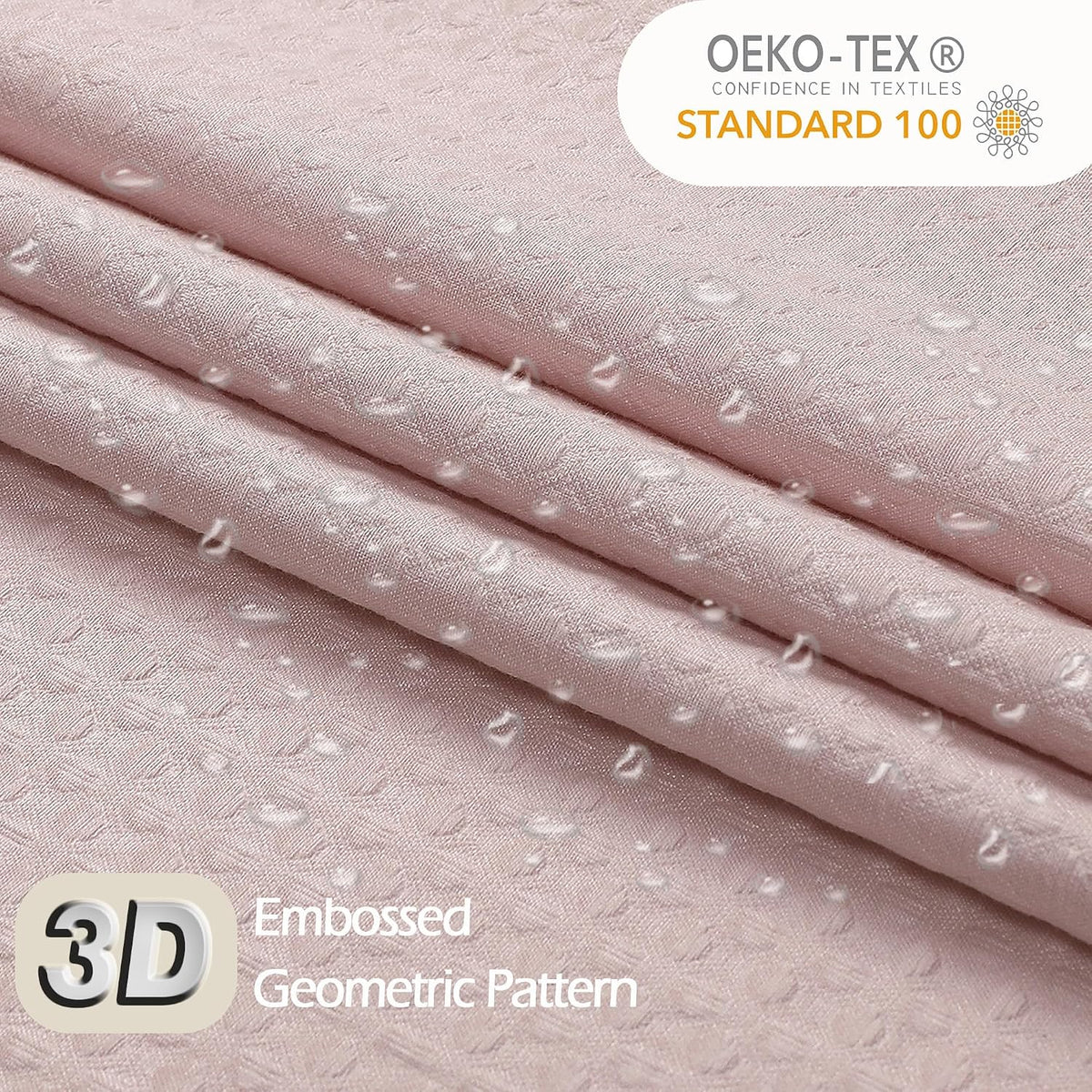 Pink Shower Curtain 72 Inch Length 1 Piece, Waffle Embossed Textured Soft Fabric Hotel Shower Curtain for Bathroom, Modern Polyester Water Repellent Machine Washable Bath Decor, 72Wx72L Inches