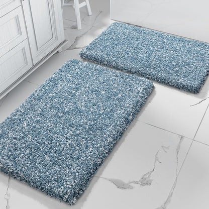 Yimobra Bathroom Rugs Sets 2 Piece, 32x20+24x17, Light Green and White