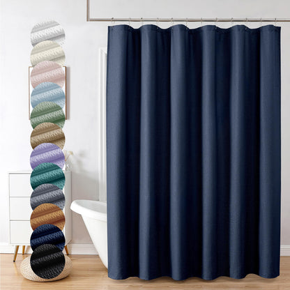 OVZME Berry Cute Shower Curtain, Embossed Textured Fabric Shower Curtain for Bathroom - Soft Cloth & Hotel Spa Luxury, Water Repellent, Machine Washable Shower Curtain, 72X72, Glacier Blue