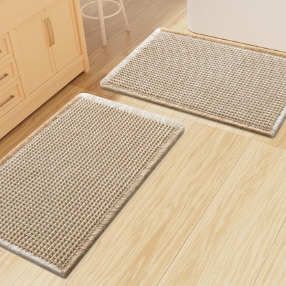 Smiry Waffle Bathroom Rugs Sets 2 Piece (30x20+24x16, Brown)