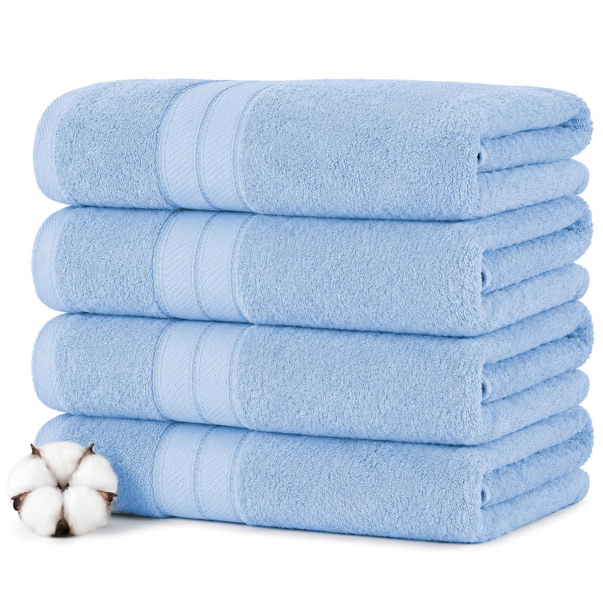 Modern Threads Spun Loft 6 Piece Bath Towel Set – 2 Bath Towels, 2 Hand Towels & 2 Washcloths – 100% Cotton, 600 GSM, Plush, Soft & Absorbent (Blush)