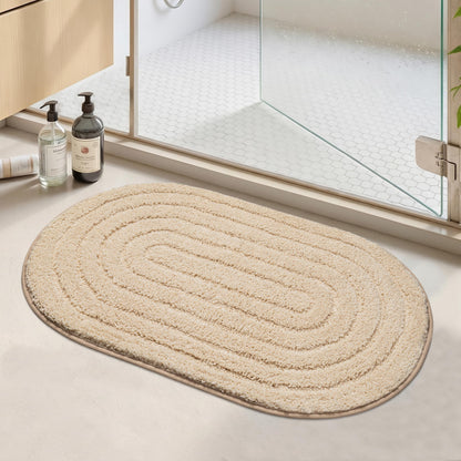 Oval Bathroom Rugs Non Slip Absorbent Ultra Luxury Fluffy