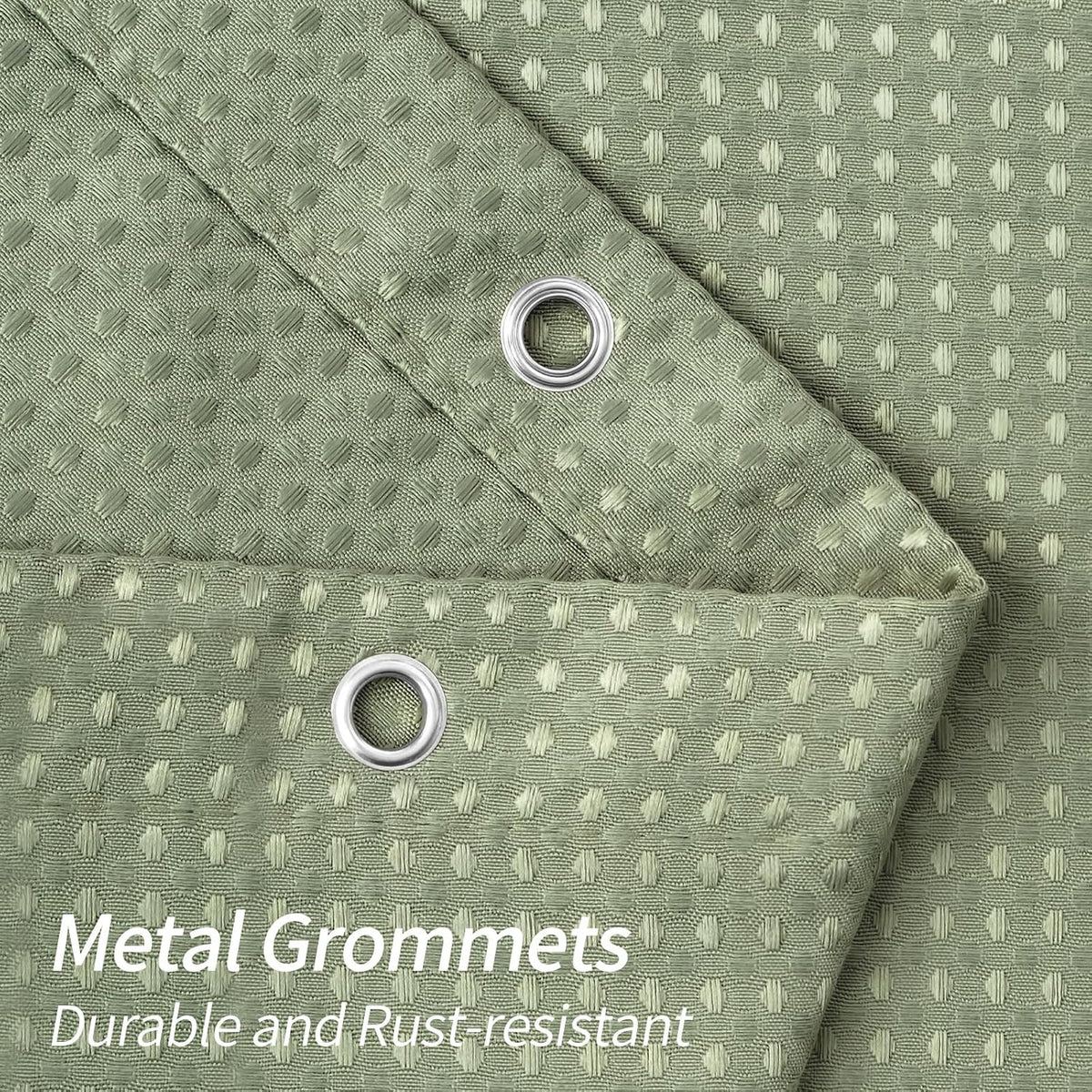 Sage Green Luxury Heavyweight Textured Fabric Shower Curtain Hotel,72x72