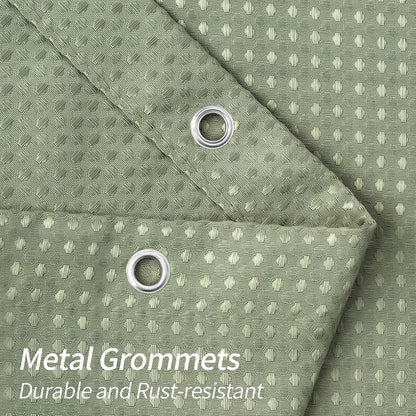 Sage Green Luxury Heavyweight Textured Fabric Shower Curtain Hotel,72x72
