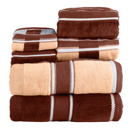 Lavish Home Bathroom Towels Set, Bathroom Accessories, Navy, Set of 6