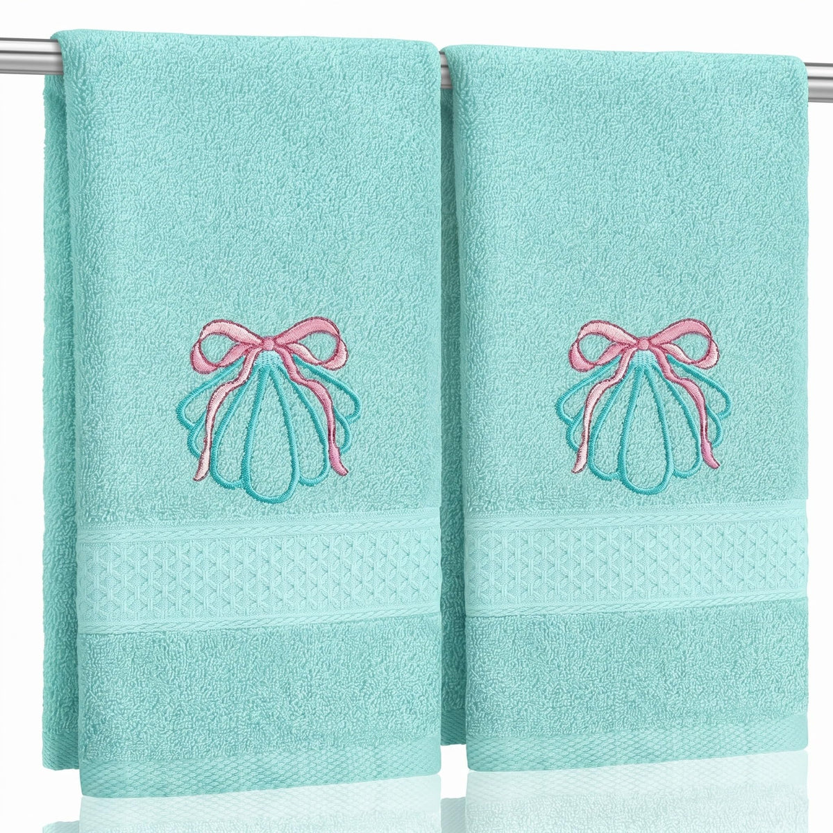 SmoothNovelty 2 Pcs Butterfly Hand Towels Purple Bathroom Decor 14x29 Inch