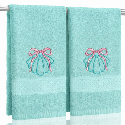 SmoothNovelty 2 Pcs Butterfly Hand Towels Purple Bathroom Decor 14x29 Inch