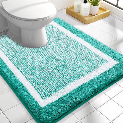 OLANLY Small Bathroom Rugs 24x16, Soft Absorbent Microfiber Bath Rugs, Grey