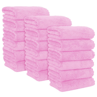 MOONQUEEN 6 Pack Premium Hand Towels - Quick Drying - Microfiber Coral Velvet Highly Absorbent Towels - Multipurpose Use as Hotel, Bathroom, Shower, Spa, Hand Towel 16 x 28 inches (Brown)