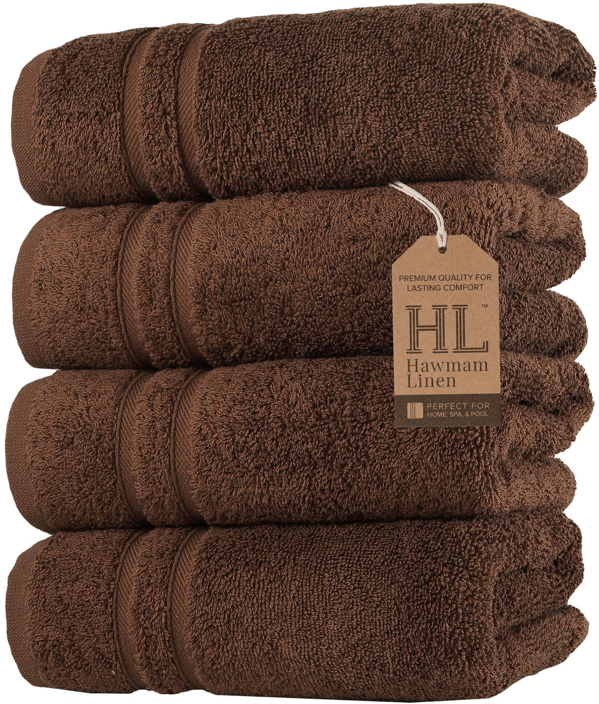 Hawmam Linen Cream 6 Piece Bath Towels Set for Bathroom Original Turkish Cotton Soft, Absorbent and Premium 2 Bath Towels, 2 Hand Towels, 2 Washcloths (Sea Salt)