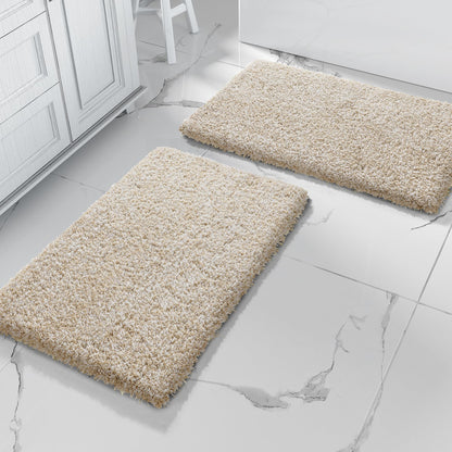 Yimobra Bathroom Rugs Sets 2 Piece, 32x20+24x17, Light Green and White