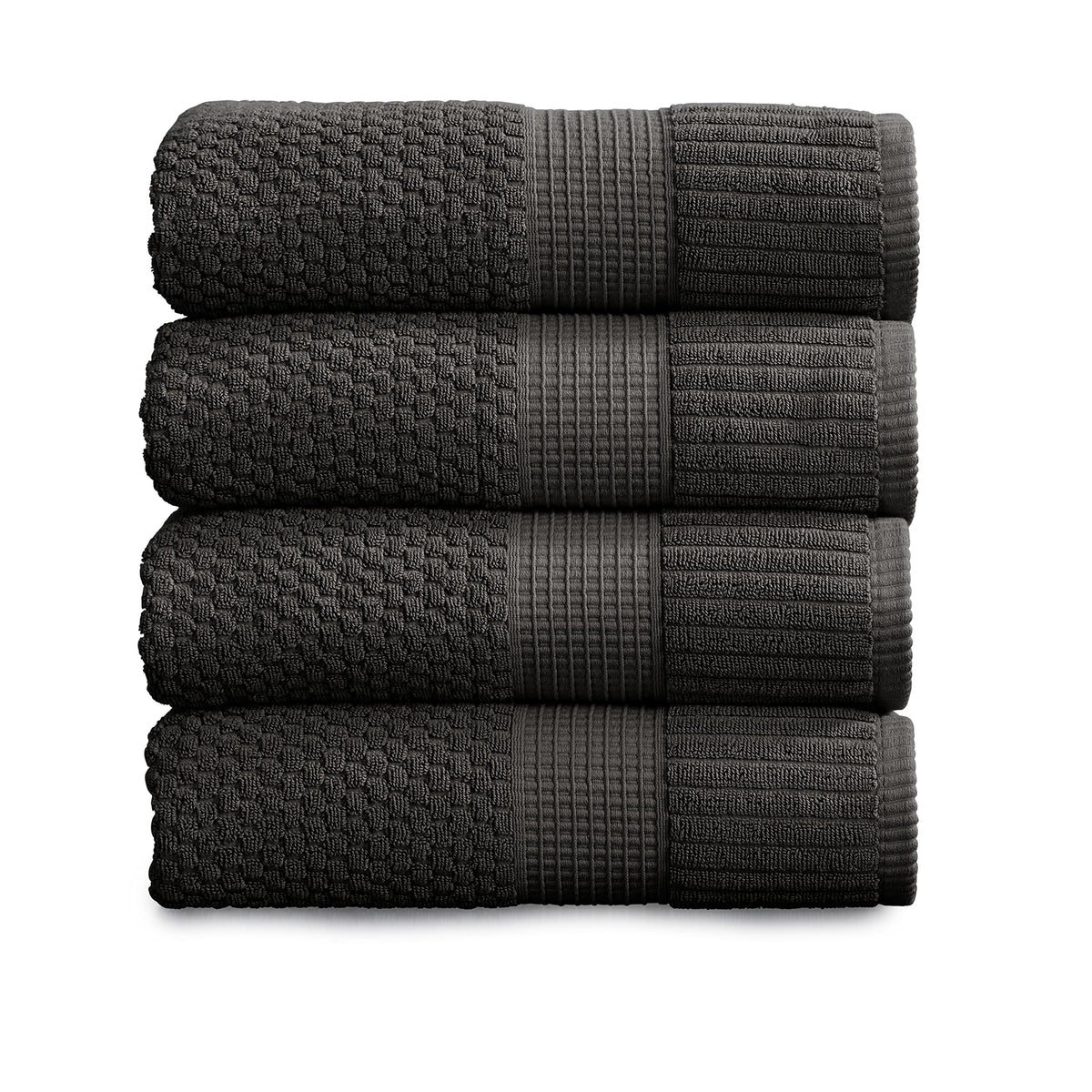 NY Loft 100% Cotton 4-Pack Bath Towel Set | White | Oeko-TEX | Quick-Dry