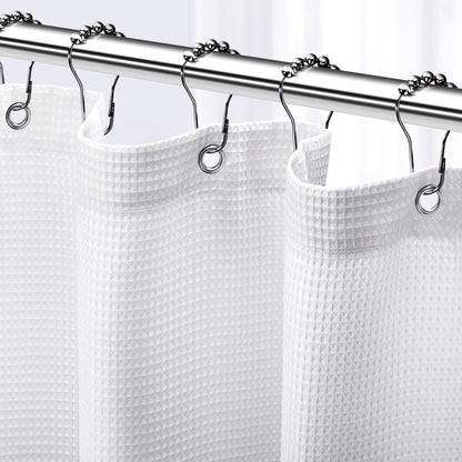 NEATERIZE Stall Shower Curtain White - Hotel Style Shower Curtains for Bathroom with Waffle Design, 36x72 Inches - White Fabric Shower Curtain - Cortinas de Baño Elegantes