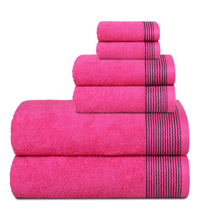 Belizzi Home 100% Cotton Ultra Soft 6 Pack Towel Set, Contains 2 Bath Towels 28x55 inchs, 2 Hand Towels 16x24 inchs & 2 Washcloths 12x12 inchs, Compact Lightweight & Highly Absorbant - Black