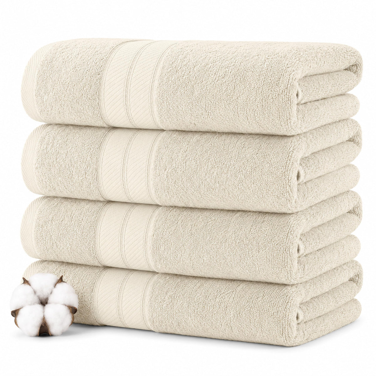 Modern Threads Spun Loft 6 Piece Bath Towel Set – 2 Bath Towels, 2 Hand Towels & 2 Washcloths – 100% Cotton, 600 GSM, Plush, Soft & Absorbent (Blush)