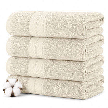 Modern Threads Spun Loft 6 Piece Bath Towel Set – 2 Bath Towels, 2 Hand Towels & 2 Washcloths – 100% Cotton, 600 GSM, Plush, Soft & Absorbent (Blush)