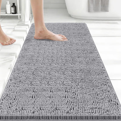 Bcoimo Small Bath Rug Mat,24x17 Chenille High Absorbent Latte Bathroom Mats