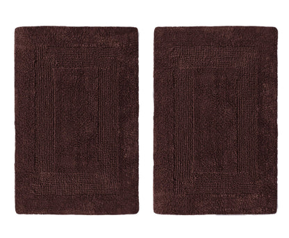 COTTON CRAFT 2 Pack Reversible Bath Mat Rug - Soft Luxurious -17x24- Ivory