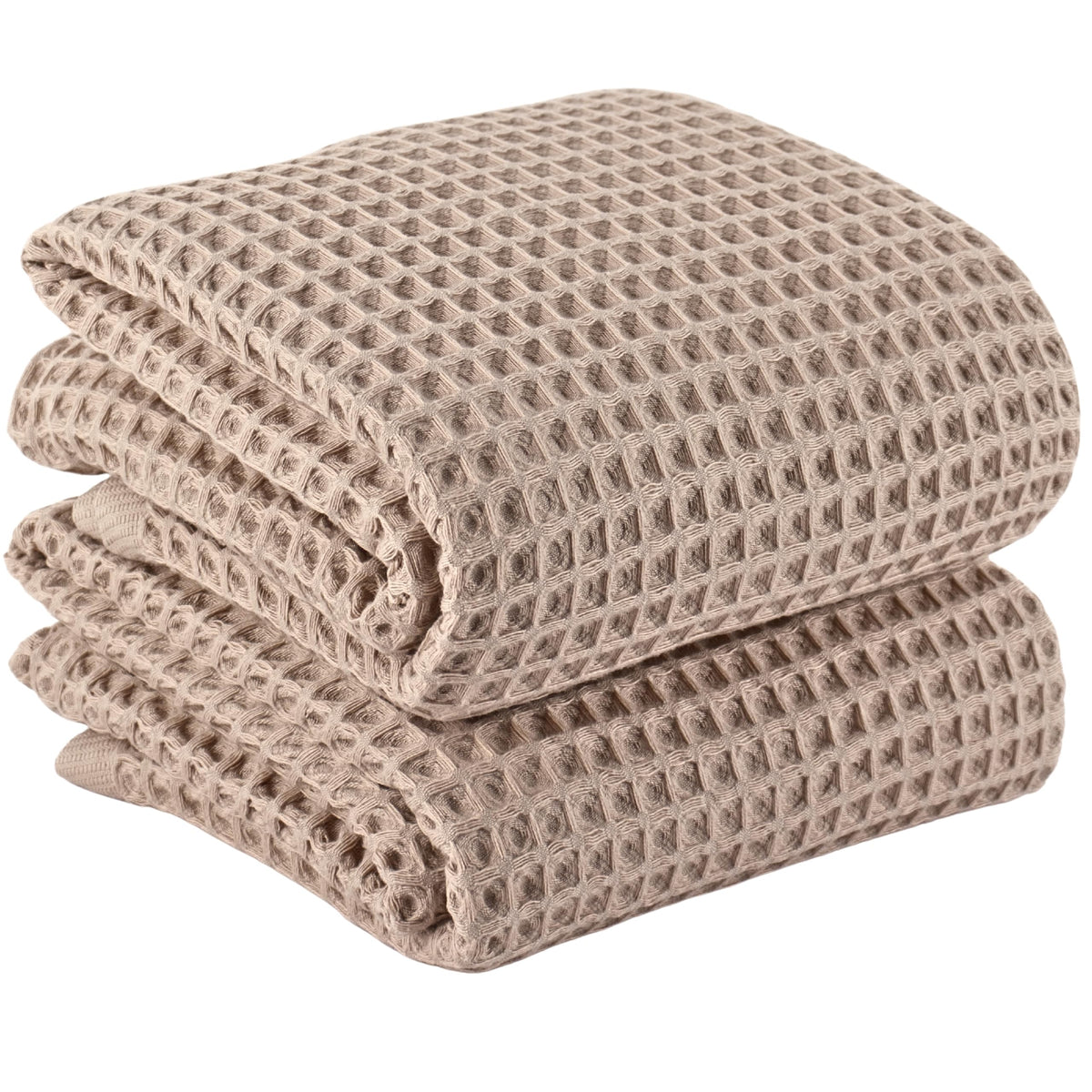 PÜSKÜL Natural 100% Turkish Cotton Waffle Hand and Kitchen Towels Set of 3