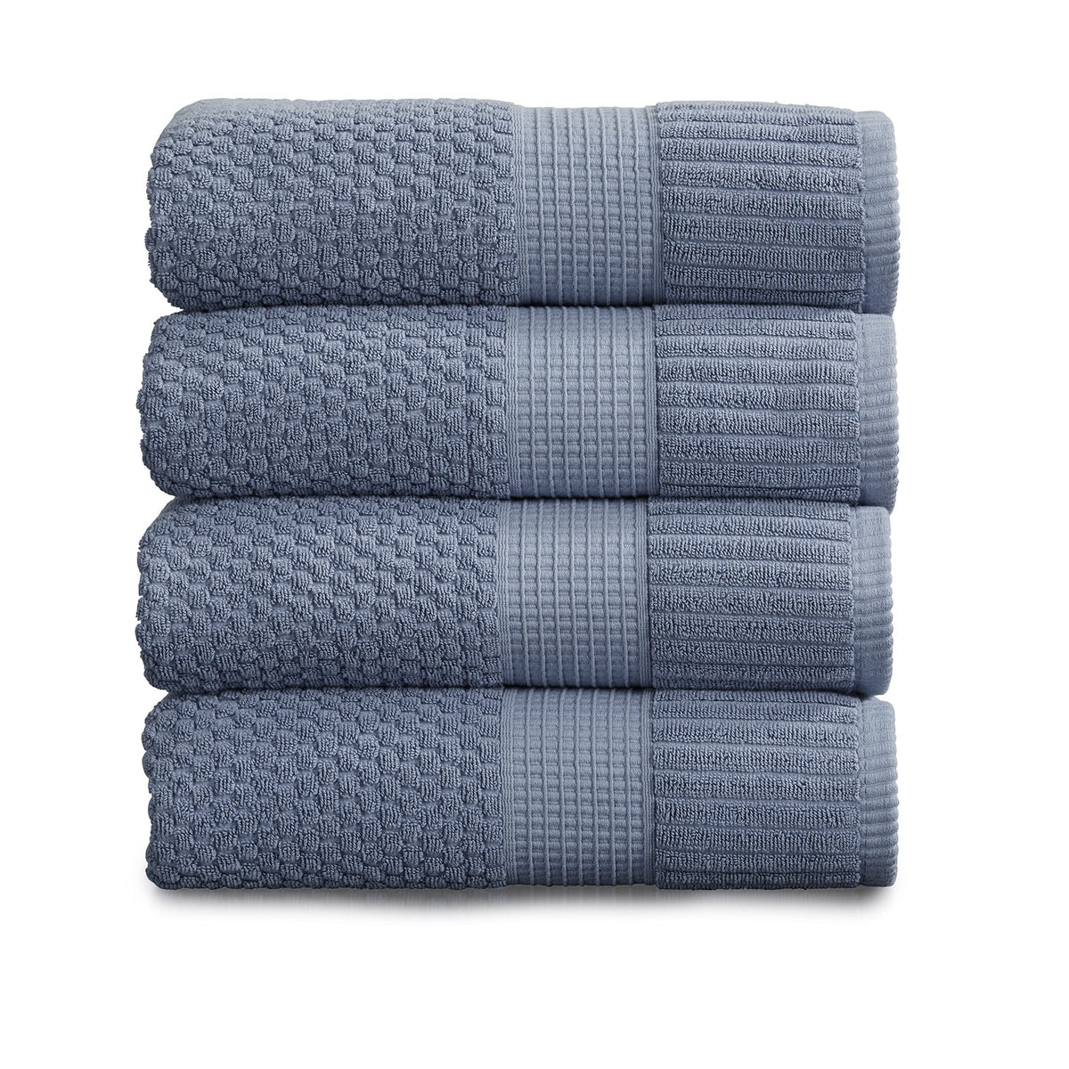 NY Loft 100% Cotton 4-Pack Bath Towel Set | White | Oeko-TEX | Quick-Dry