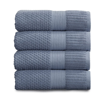 NY Loft 100% Cotton 4-Pack Bath Towel Set | White | Oeko-TEX | Quick-Dry