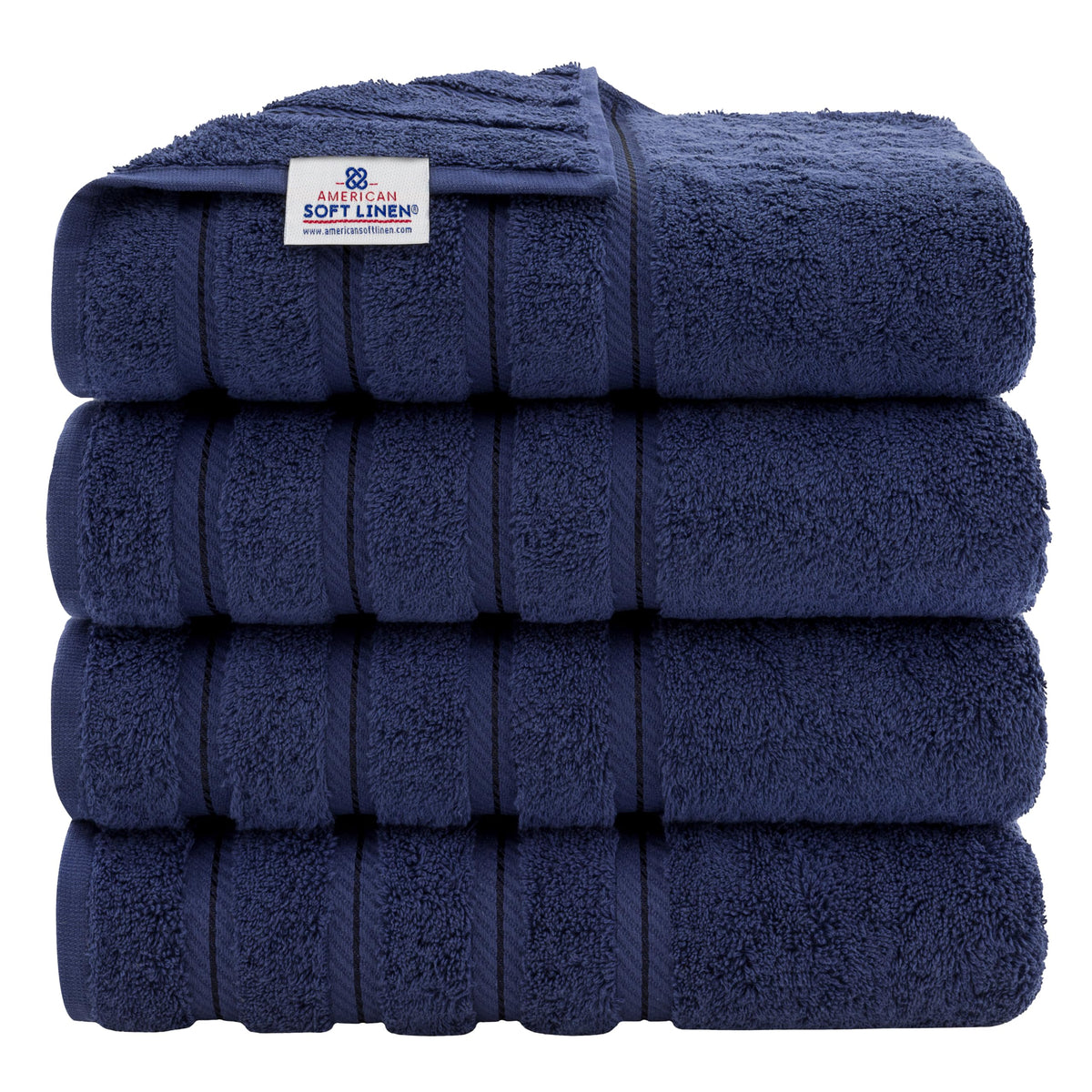 American Soft Linen 100% Cotton Luxury Turkish Towels, 4 PC Bath Towel Set