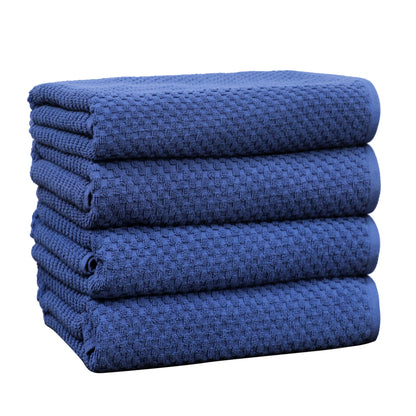 COTTON CRAFT Euro Spa Waffle Weave Bath Towels - Set of 4 Grey Towels