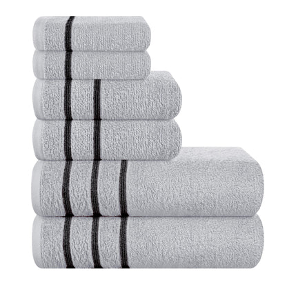 MyOwn Ultra Soft 6 Pack Cotton Towel Set, Contains 2 Bath Towels 28x55 inch, 2 Hand Towels 16x24 inch & 2 Wash Coths 12x12 inch, Ideal Everyday use, Compact & Lightweight - Pink, 71662