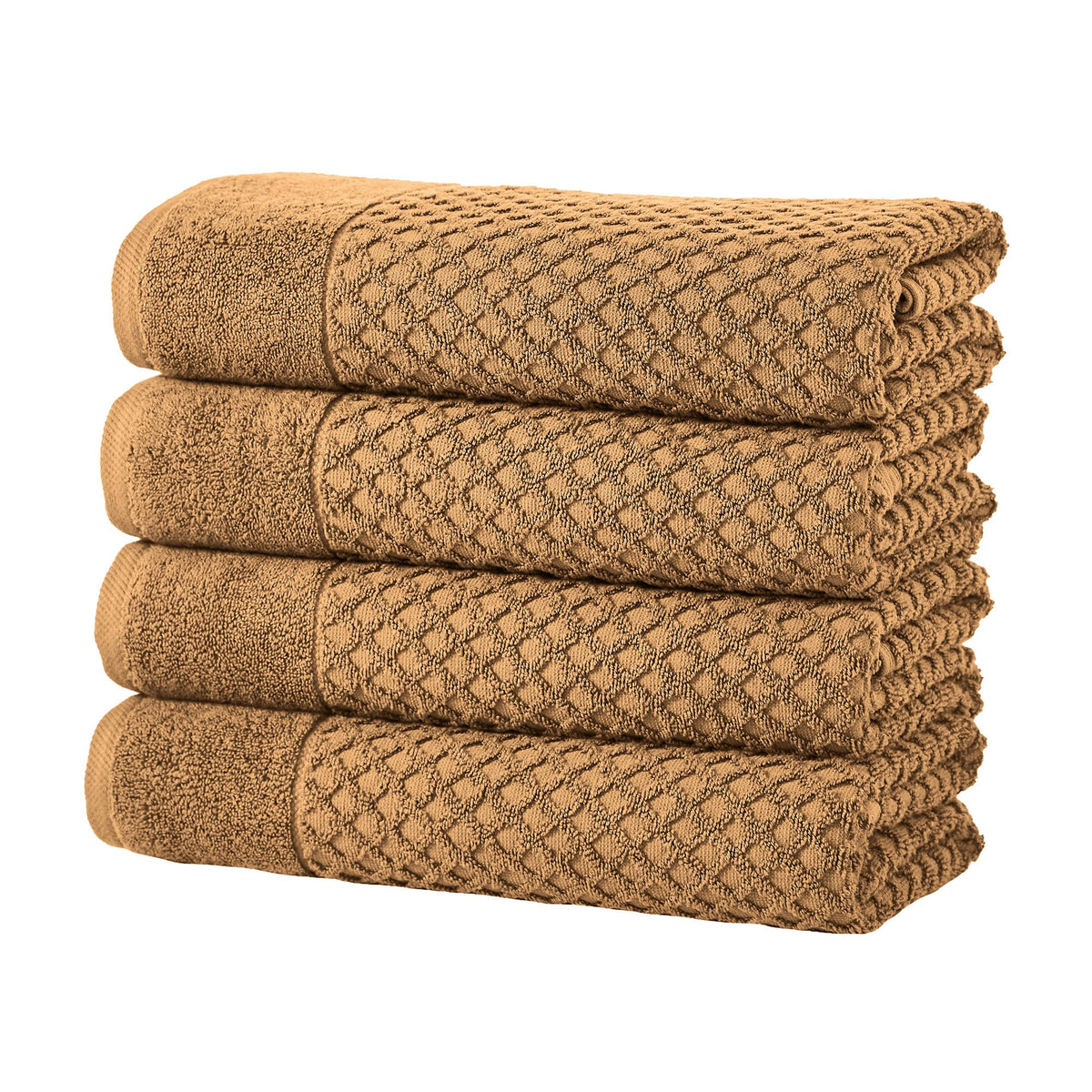 Great Bay Home Bath Towels - 100% Cotton 6 Piece Towel Set - Diamond Waffle Weave - Absorbent, Durable, Quick-Dry Towels for Bathroom (Copper)