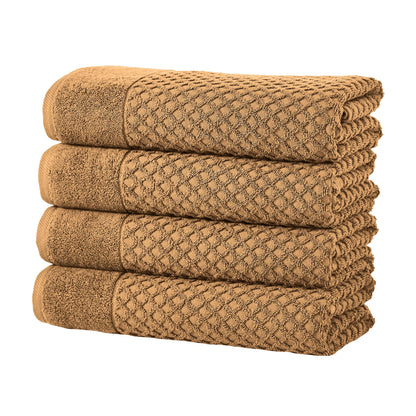 Great Bay Home Bath Towels - 100% Cotton 6 Piece Towel Set - Diamond Waffle Weave - Absorbent, Durable, Quick-Dry Towels for Bathroom (Copper)
