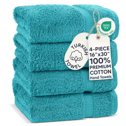Chakir Turkish Linens 100% Cotton 4-Pack Bath Towels 27x54, Gray
