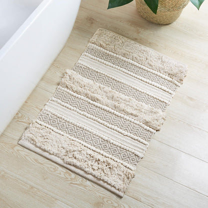 INK+IVY Asher Non-Slip Bath Rug Absorbent Quick Dry Striped, 20 x 32, Navy