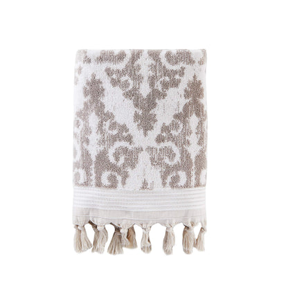 SKL Home Mirage Fringe Hand Towel Set-2pc, 100% Turkish Cotton, Taupe