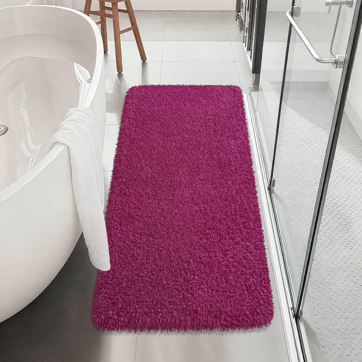 Pink Bathroom Rugs Non Slip 30"x20",Absorbent Bath Mat Quick Dry