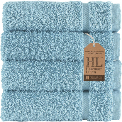 Hawmam Linen Cream 6 Piece Bath Towels Set for Bathroom Original Turkish Cotton Soft, Absorbent and Premium 2 Bath Towels, 2 Hand Towels, 2 Washcloths (Sea Salt)