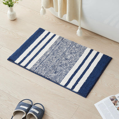 CozeCube Navy Blue Bath Mat 24"x16" Non Slip Washable Rug