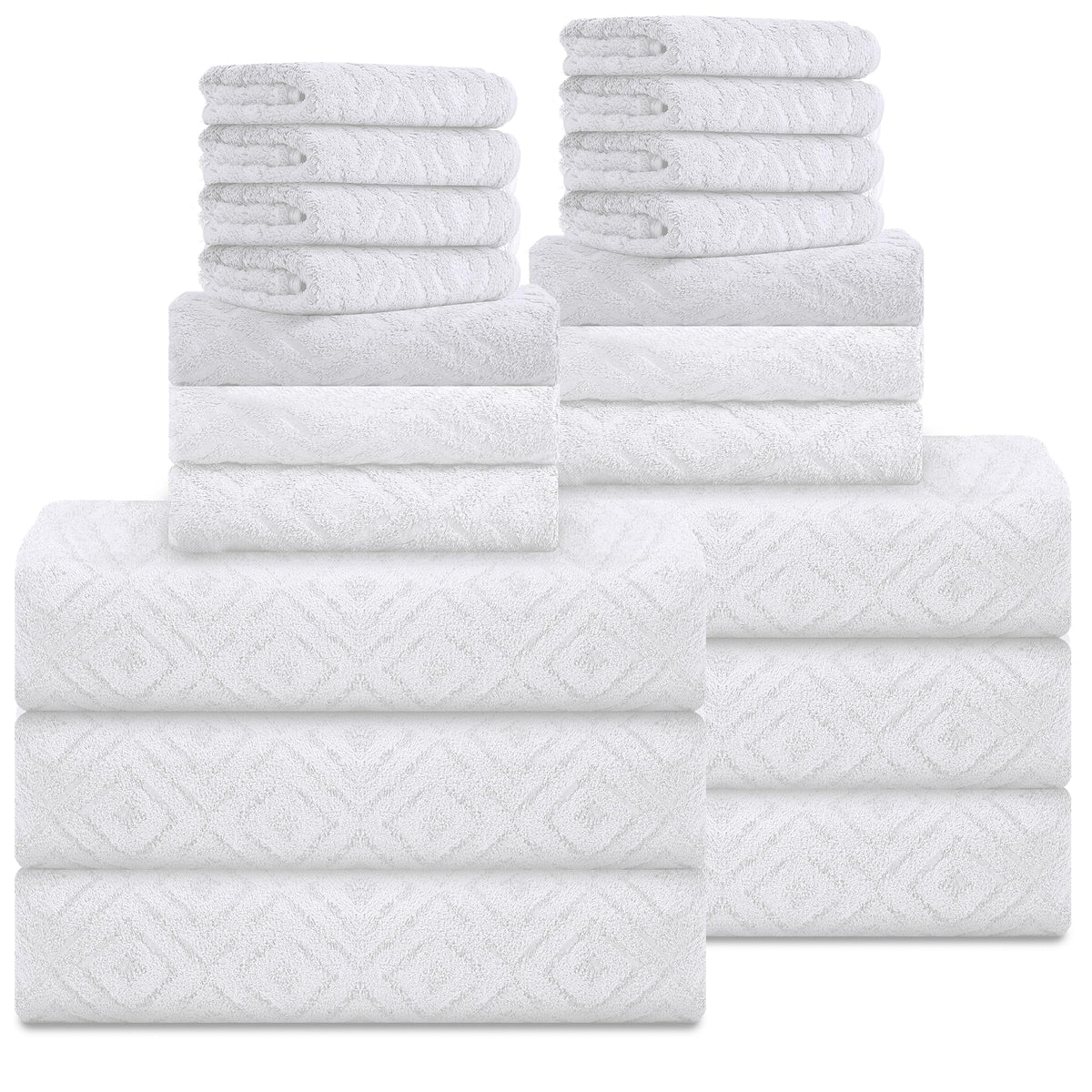 Smuge 18-Piece Bath Towel Set, Include 6 Bath Towel Sheets, 6 Hand Towels and 6 Washcloths - Highly Absorbent Quick Dry 100% Microfiber,Ultra Soft Bathroom Towel Set (Dark Gray)