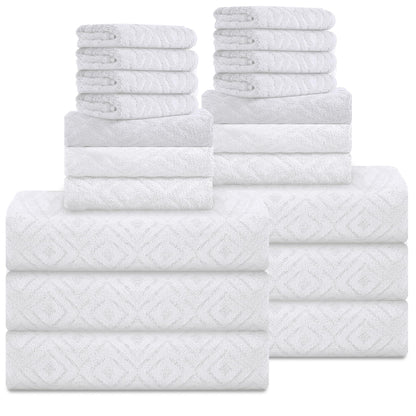 Smuge 18-Piece Bath Towel Set, Include 6 Bath Towel Sheets, 6 Hand Towels and 6 Washcloths - Highly Absorbent Quick Dry 100% Microfiber,Ultra Soft Bathroom Towel Set (Dark Gray)