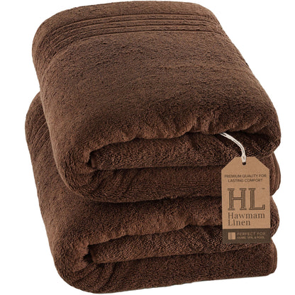 Hawmam Linen Cream 6 Piece Bath Towels Set for Bathroom Original Turkish Cotton Soft, Absorbent and Premium 2 Bath Towels, 2 Hand Towels, 2 Washcloths (Sea Salt)