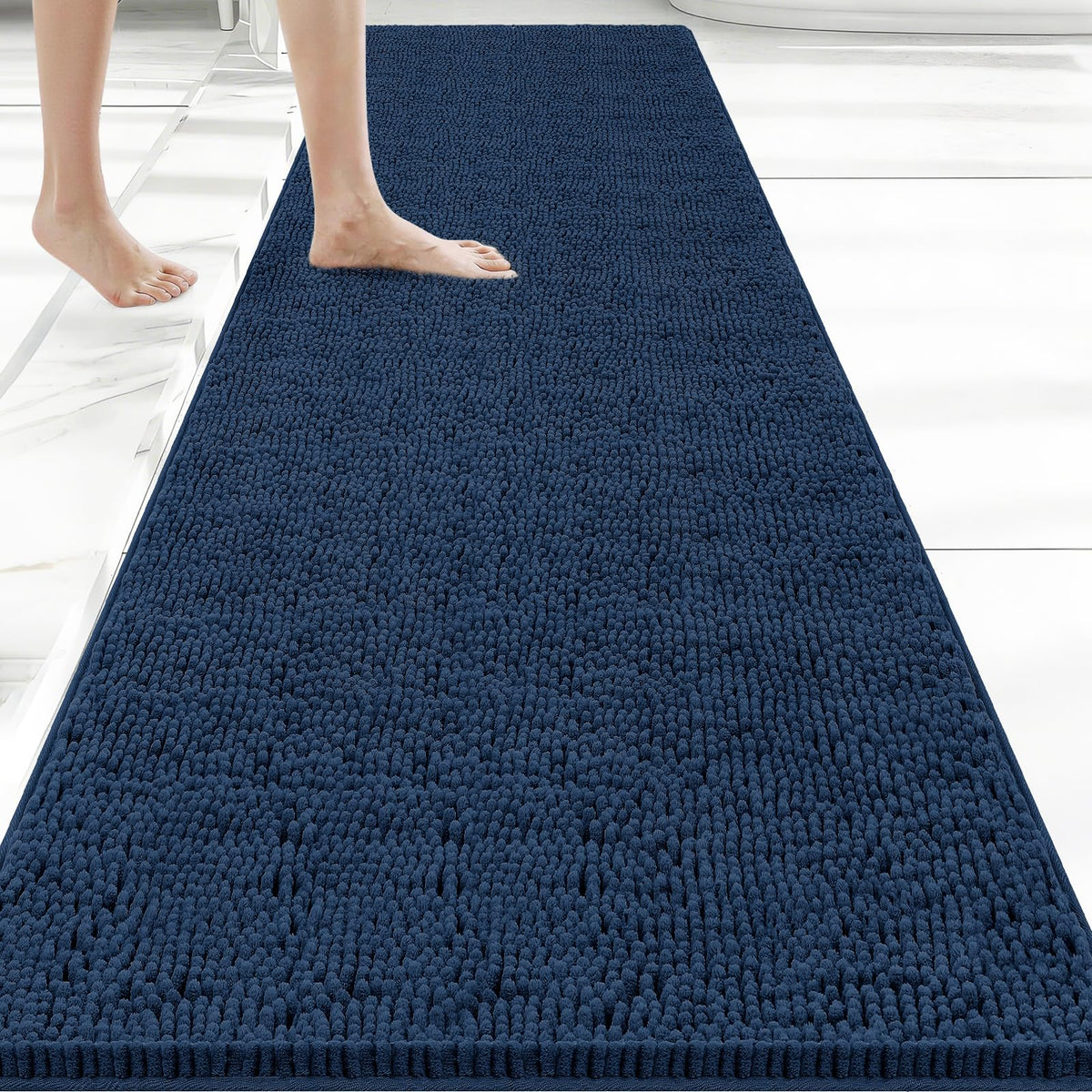 Bcoimo Small Bath Rug Mat,24x17 Chenille High Absorbent Latte Bathroom Mats