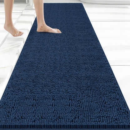 Bcoimo Bath Rug Mat,Sage Chenille High Absorbent Long Bathroom Runner Rugs